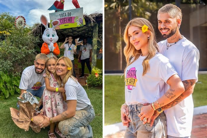 Virgínia e Zé Felipe celebraram a Páscoa com crianças em Goiás