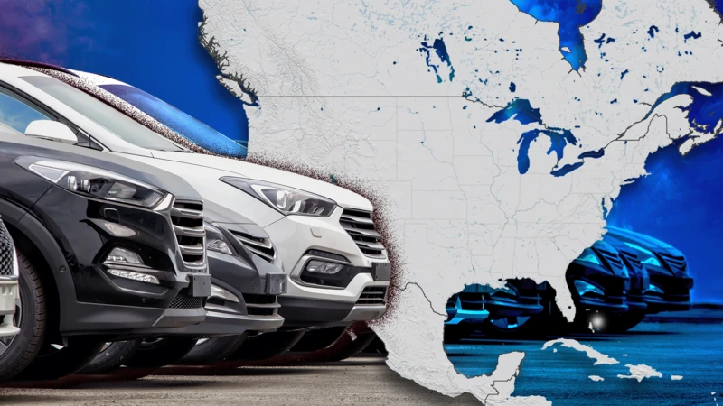 O mapa que mostra a complexa fabricação de um carro entre México, Canadá e EUA