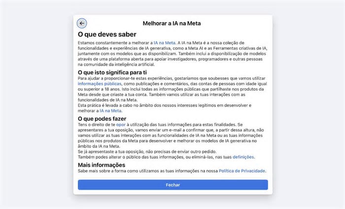 Meta vai passar a usar dados públicos para treinar sistemas de inteligência artificial