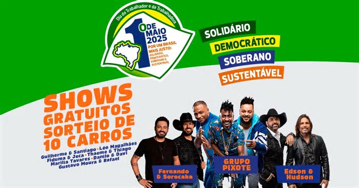 1º de Maio em São Paulo terá shows gratuitos com Fernando & Sorocaba e outros; veja agenda!