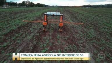 Jornal Hoje. Agrishow aposta em máquinas com mais tecnologia para melhorar a produtividade no campo