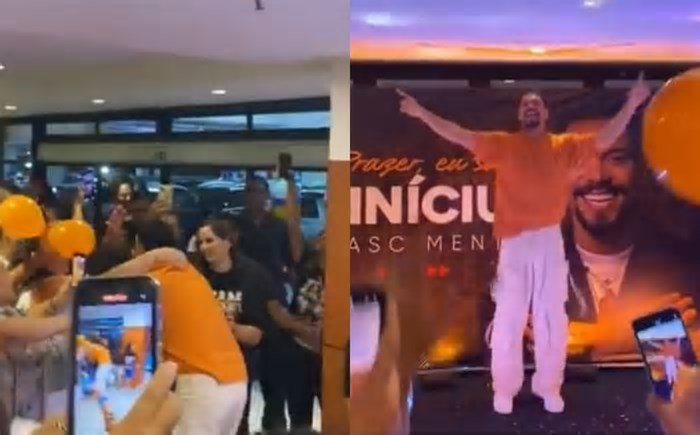Ex-BBB Vinícius Nascimento arrasta multidão em shopping de Salvador e se emociona: 'Muito feliz'