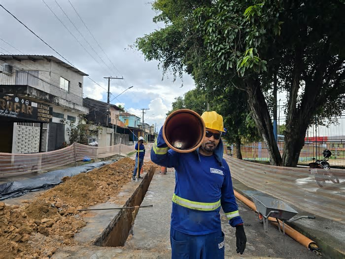 Saneamento básico avança na zona Leste com implantação de redes de esgoto no bairro Jorge Teixeira