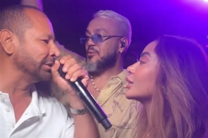 Pai e irmã de Neymar chegam a Salvador e assistem show de Belo