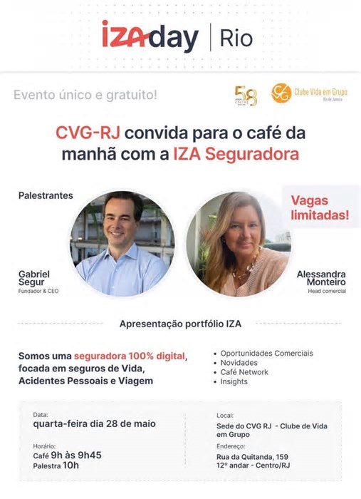 CVG-RJ Promove Café da Manhã com a IZA Seguradora: Participe do Evento