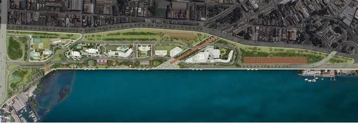Obras de parque público no Cais José Estelita começam em junho e pistas de novo binário serão liberadas; veja imagens do projeto