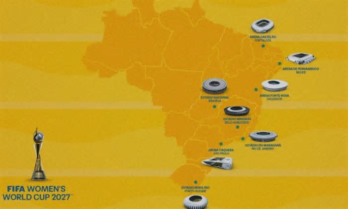 Fifa anuncia as oito cidades-sede da Copa do Mundo Feminina de 2027 no Brasil