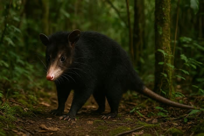 Gambá-preto: espécie rara que aparece em áreas de transição de mata