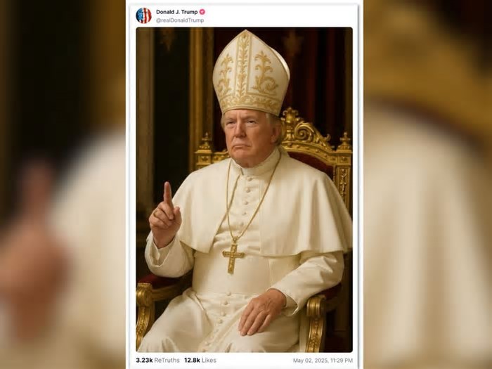 Trump como papa agita internet às vésperas de conclave no Vaticano