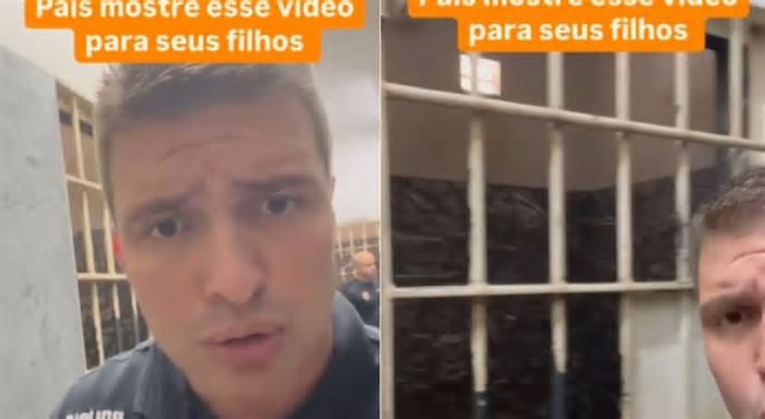 Delegado filma cela para alertar crianças das consequências do crime