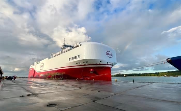 Navio da BYD traz mais de 5 mil carros elétricos e aquece mercado no ES