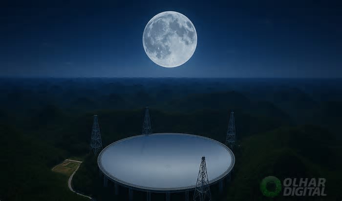 China usa maior radiotelescópio do mundo para encontrar gelo na Lua