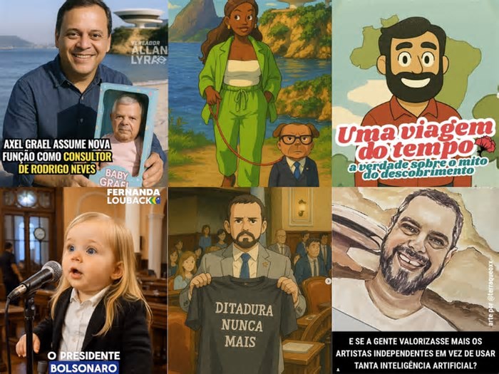 Inteligência artificial na Câmara de Niterói: dos 21 vereadores, 15 já usaram artes feitas com a tecnologia nas redes; especialistas criticam
