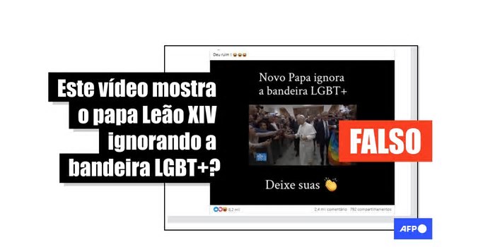 Papa Leão XIV não ignorou bandeira LGBT+; vídeo viral mostra emblema pacifista da Itália