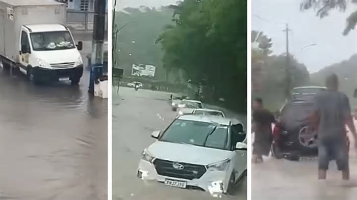 Sul da Bahia tem ruas alagadas, bloqueadas e risco de deslizamentos