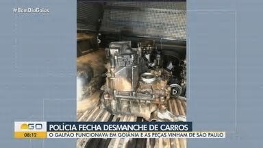 Bom Dia GO. Polícia descobre desmanche de veículos que funcionava num galpão, em Goiânia