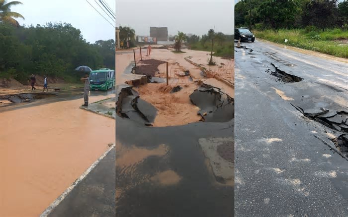 Tromba d'água na Barra, carro em buraco, queda de árvore e mais: confira impacto das fortes chuvas em Salvador e RMS nesta sexta
