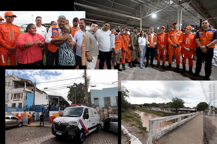 Governador Jerônimo vistoria áreas atingidas por fortes chuvas em Santo Amaro e entrega kits humanitários às famílias desabrigadas