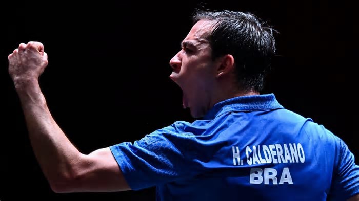 Hugo Calderano avança e garante medalha inédita para o Brasil no Mundial de tênis de mesa