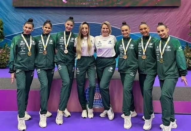 Seleção Brasileira conquista três ouros na ginástica rítmica em Portugal