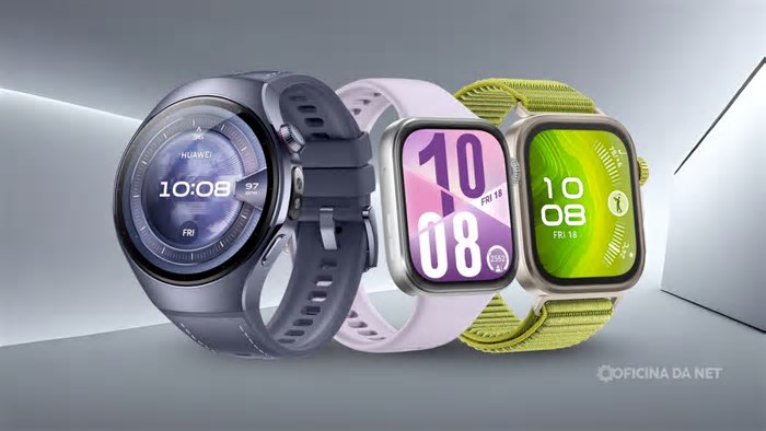 Huawei lança Watch 5 no Brasil com sensor inédito X-Tap; Watch Fit 4 e Fit 4 Pro também são novidades