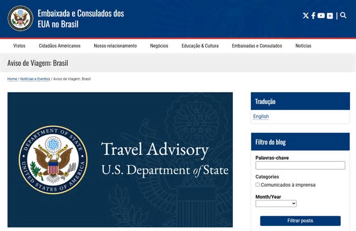 EUA alertam turistas americanos sobre “risco de sequestro” no Brasil