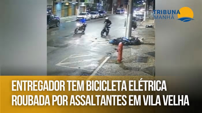 Entregador tem bicicleta elétrica roubada por assaltantes em Vila Velha