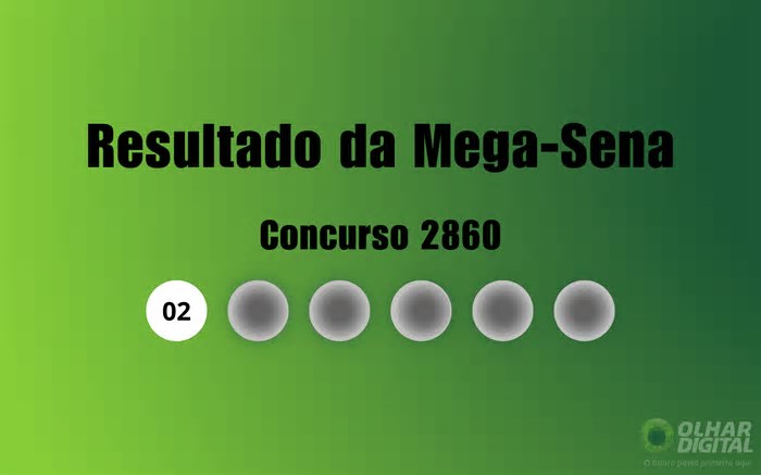 Mega-Sena 2860: veja resultado de hoje, quinta-feira (8)
