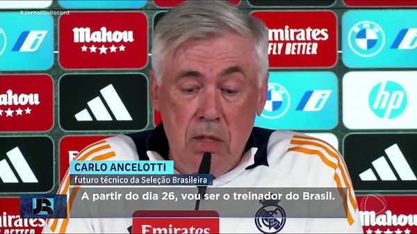 Carlo Ancelotti assume a seleção brasileira a partir do dia 26 de maio