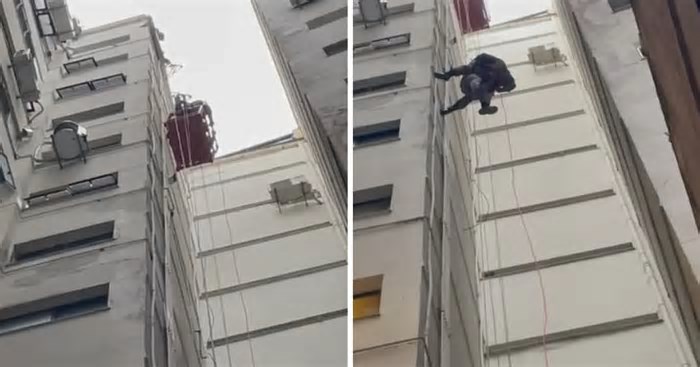 Equipamento falha, e operários ficam presos em andaime a cerca de 40m de altura no RJ