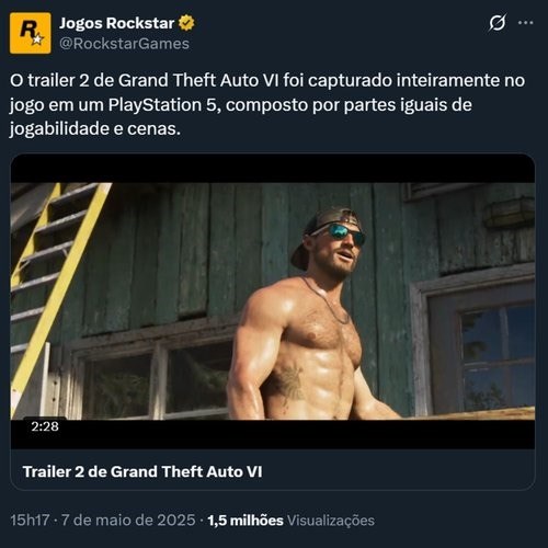 Trailer de GTA 6 foi capturado em um PS5 e inclui gameplay, confirma Rockstar