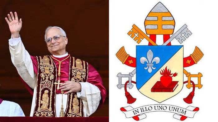Vaticano divulga brasão do papa Leão XIV com seu lema episcopal