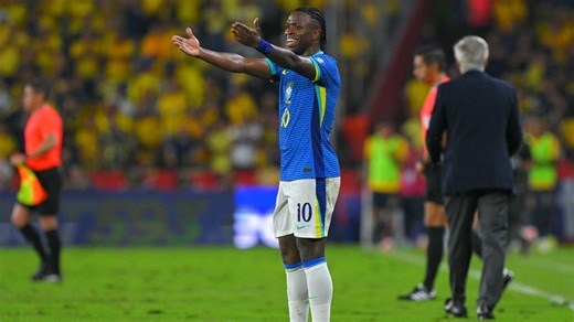 Vinicius Jr. celebra Ancelotti na seleção, mas pede tempo e paciência com técnico: 'Copa do Mundo é logo ali'