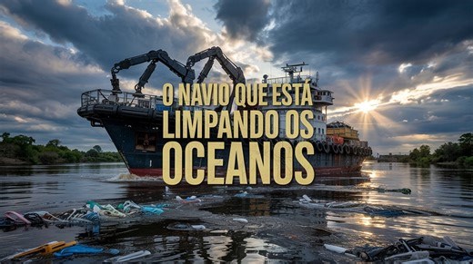 O monstro dos oceanos que não destrói, mas salva: navio holandês Interceptor retira até 50 toneladas de plástico por dia usando energia solar