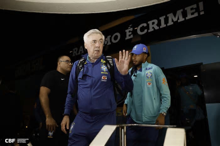Brasil x Equador: Ancelotti comanda último treino da seleção antes da estreia nas Eliminatórias
