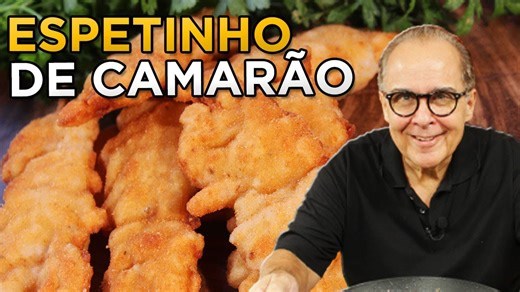 Delicioso Espetinho De Camarão Empanado Crocante!