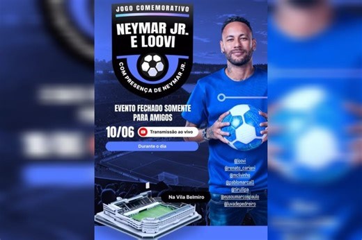 Jogo festivo de Neymar na Vila Belmiro vai reunir Marçal e Cariani