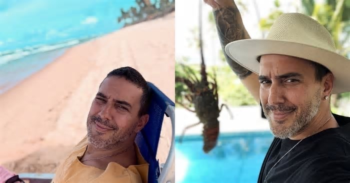 André Marques abre álbum de fotos em Praia do Forte