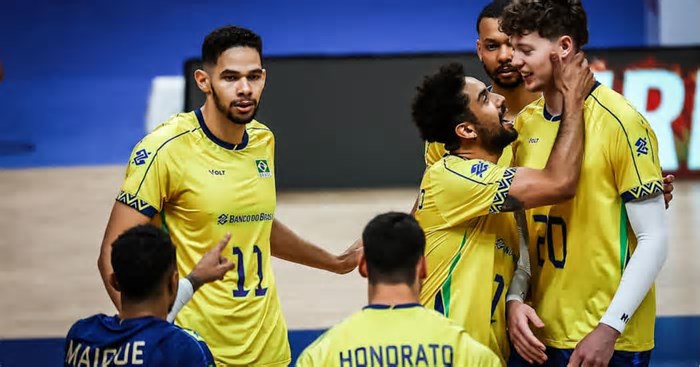 Liga das Nações de Vôlei (VNL) 2025: Brasil vence Eslovênia com autoridade na despedida da primeira semana