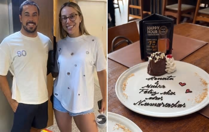 Ex-BBBs Renata e Maike passam o 1º Dia dos Namorados juntos