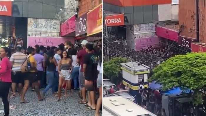 Inauguração de loja de maquiagens a R$ 10 reúne multidão e causa tumulto, no Recife