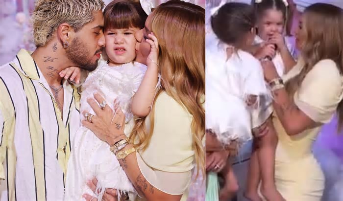 Efeito da separação? Atitude das filhas de Virginia Fonseca e Zé Felipe, Maria Alice e Maria Flor, chama atenção em festa de aniversário luxuosa