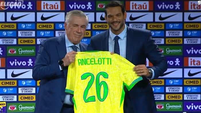 Confira a primeira escalação de Carlo Ancelotti à frente da Seleção