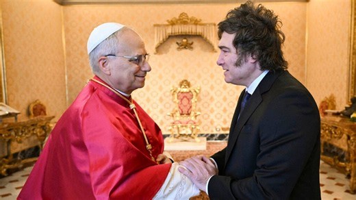 Papa Leone XIV accoglie in Vaticano il presidente argentino Javier Milei