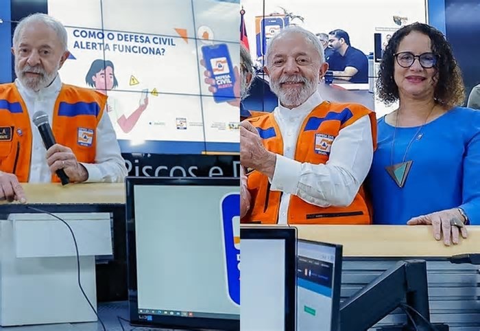 Lula e Luciana inauguram o sistema Defesa Civil Alerta para municípios do Nordeste