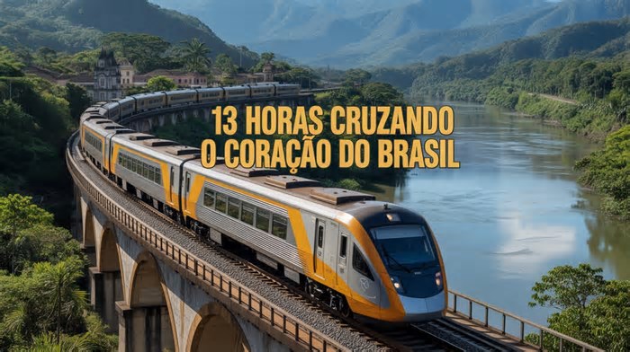 Viagem de trem no Brasil tem 13 horas, cruza rios, montanhas, liga dois estados e se torna uma das atrações mais queridas dos brasileiros