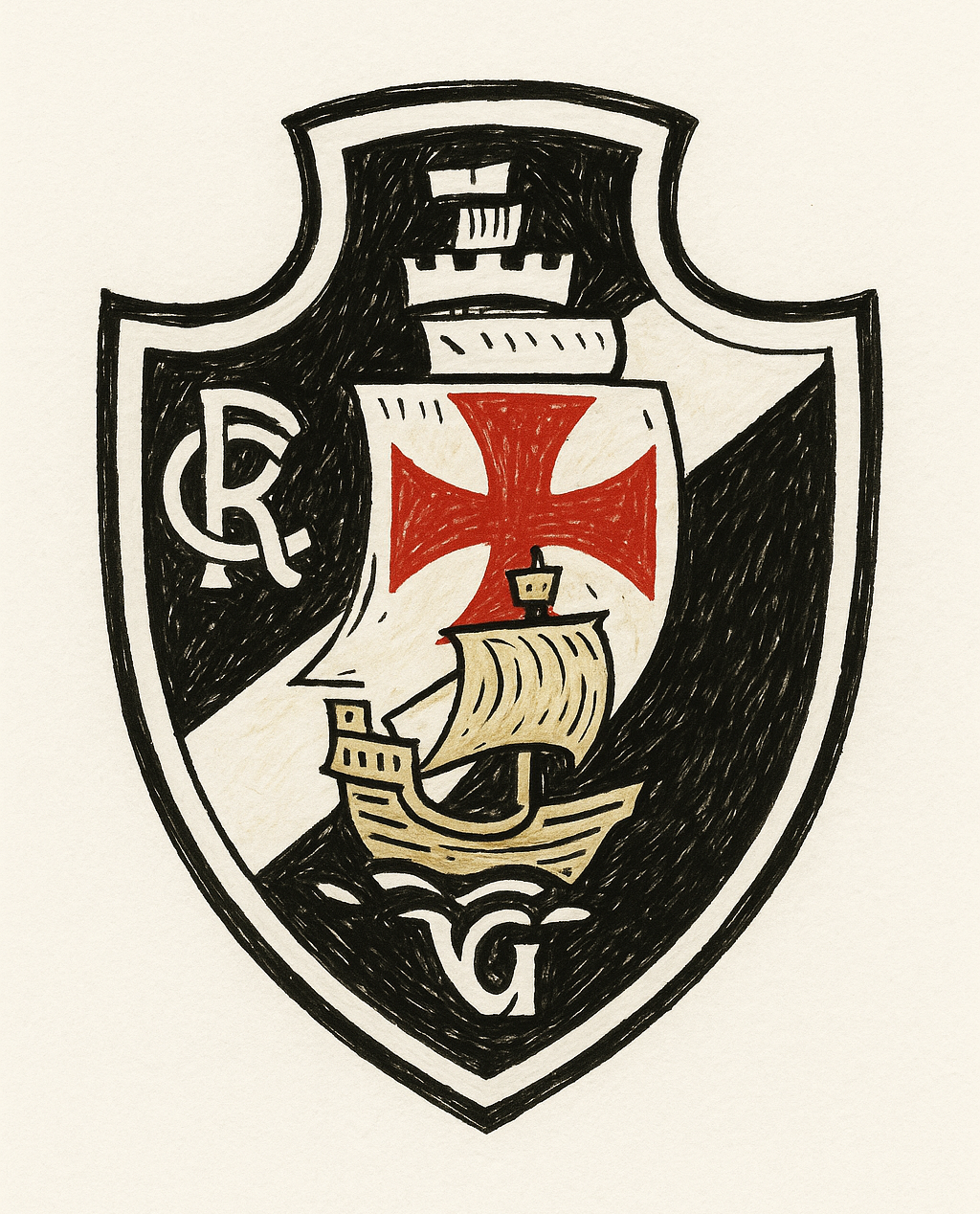 Escudo do Club de Regatas Vasco da Gama Por Sora/Chatgpt