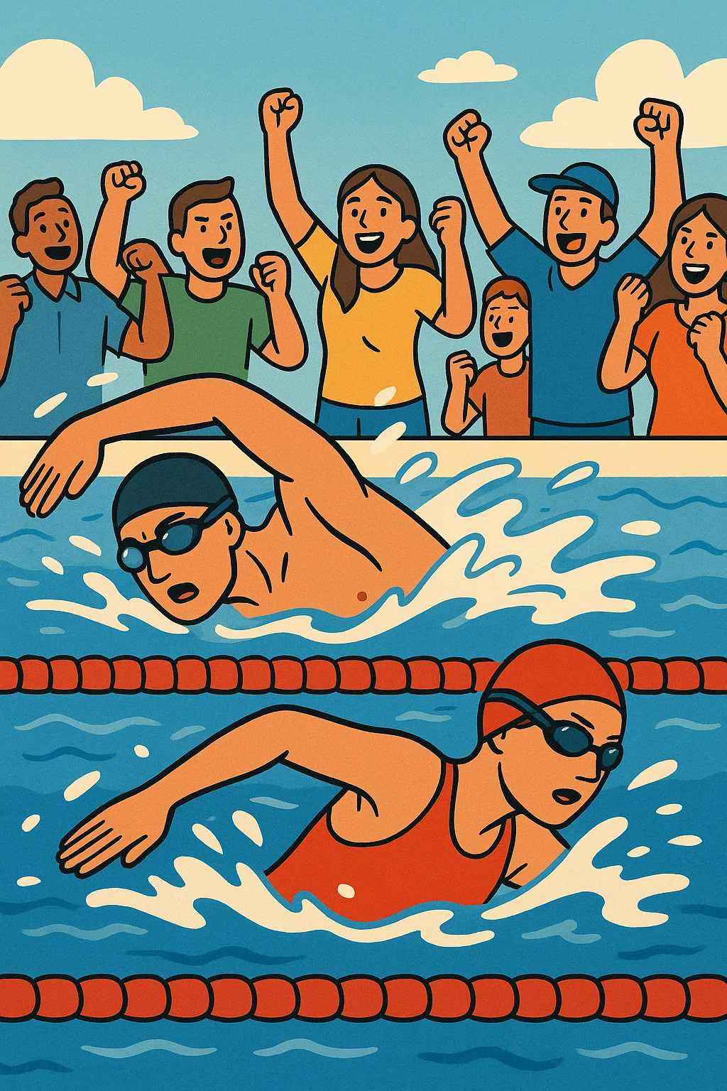 Natação Por algoritmo de inteligência artificial Sora/Chatgpt