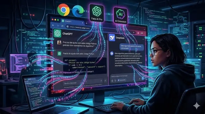 Microsoft alerta para extensões de IA maliciosas com 900 mil instalações que roubaram conversas do ChatGPT e DeepSeek ...