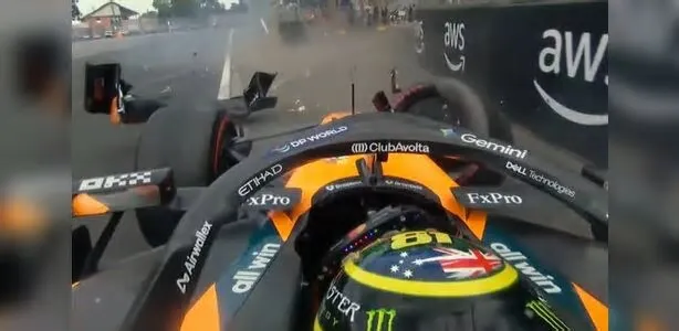 Oscar Piastri bateu sua McLaren na volta de aquecimento do GP da Austrália 2026, deixando Lando Norris como único piloto da ...